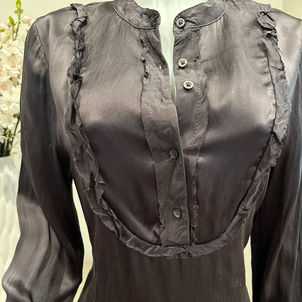 Banana Republic Silk Crinkled Shirt Dress - Picture 3 of 6